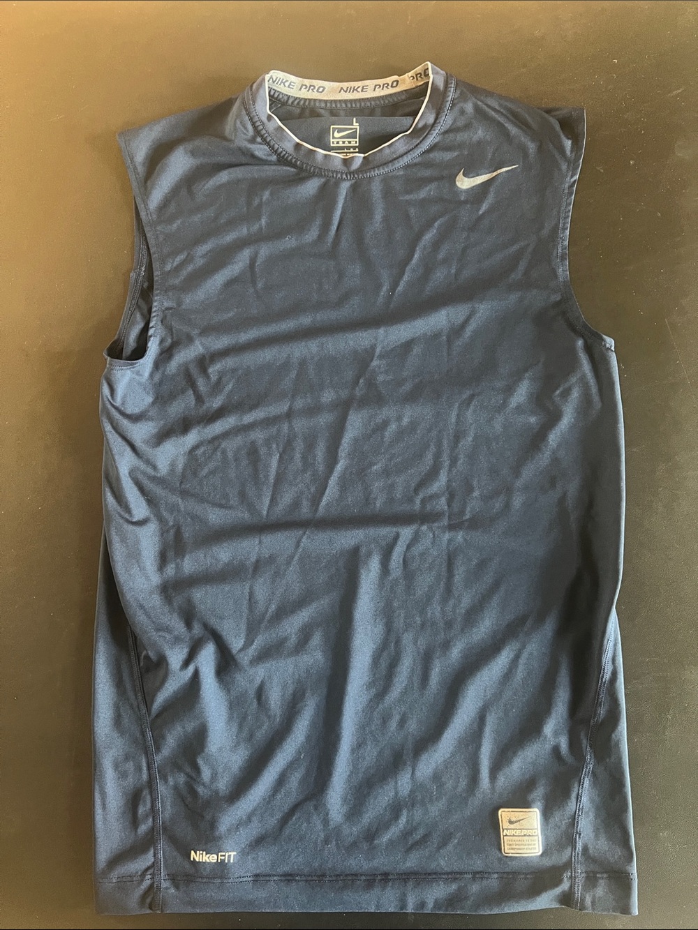 Nike Navy Sleeveless Performance Tank with Swoosh